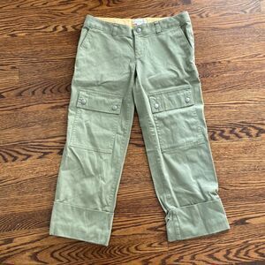 Banana Republic 4 Capri Pant Stretch Pockets Large Rollup Hem